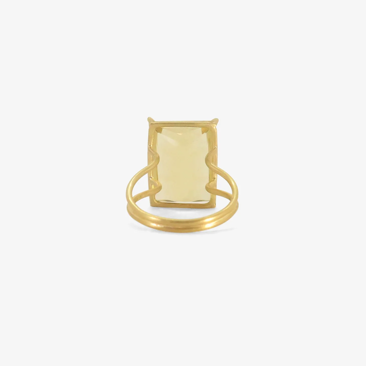 18k & large rectangular champagne citrine ring, 11.5ct