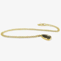18k & large salt & pepper lacy pear-shaped diamond pendant, 4.9ct