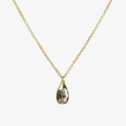 18k & large salt & pepper lacy pear-shaped diamond pendant, 4.9ct