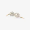 14k & large silver south sea baroque pearl earrings