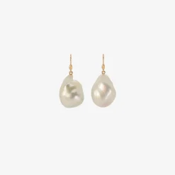 14k & large silver south sea baroque pearl earrings