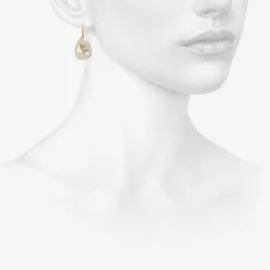 14k & large silver south sea baroque pearl earrings