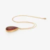 18k & large teardrop-shaped blood orange tourmaline pendant, 26.11ct
