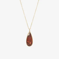 18k & large teardrop-shaped blood orange tourmaline pendant, 26.11ct