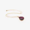 18k & large teardrop-shaped garnet pendant, 19.07ct