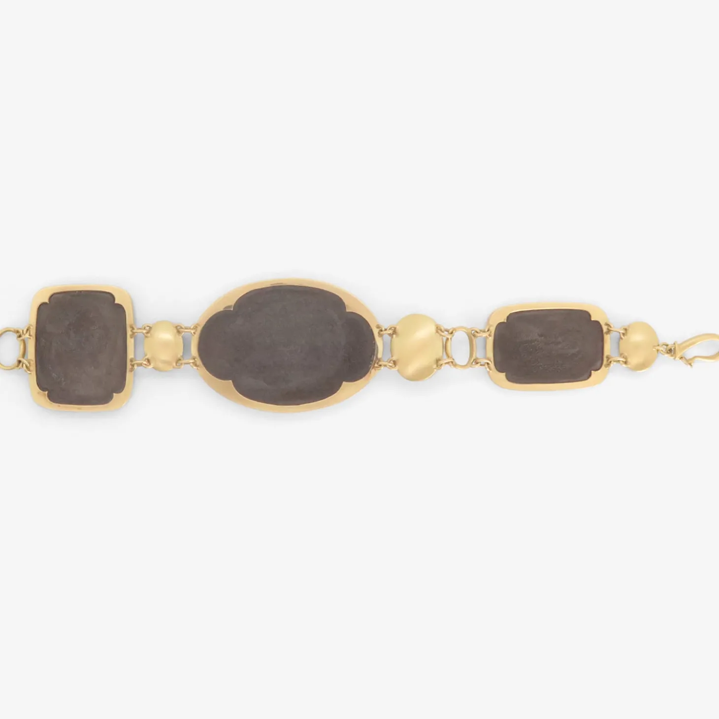 18k & large three-piece dendrite bracelet with sapphire and star ruby