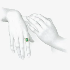 18k & large zambian emerald ring, 6.26ct