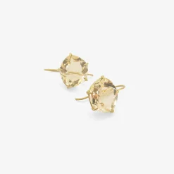 18k & lemon citrine east / west petal earrings