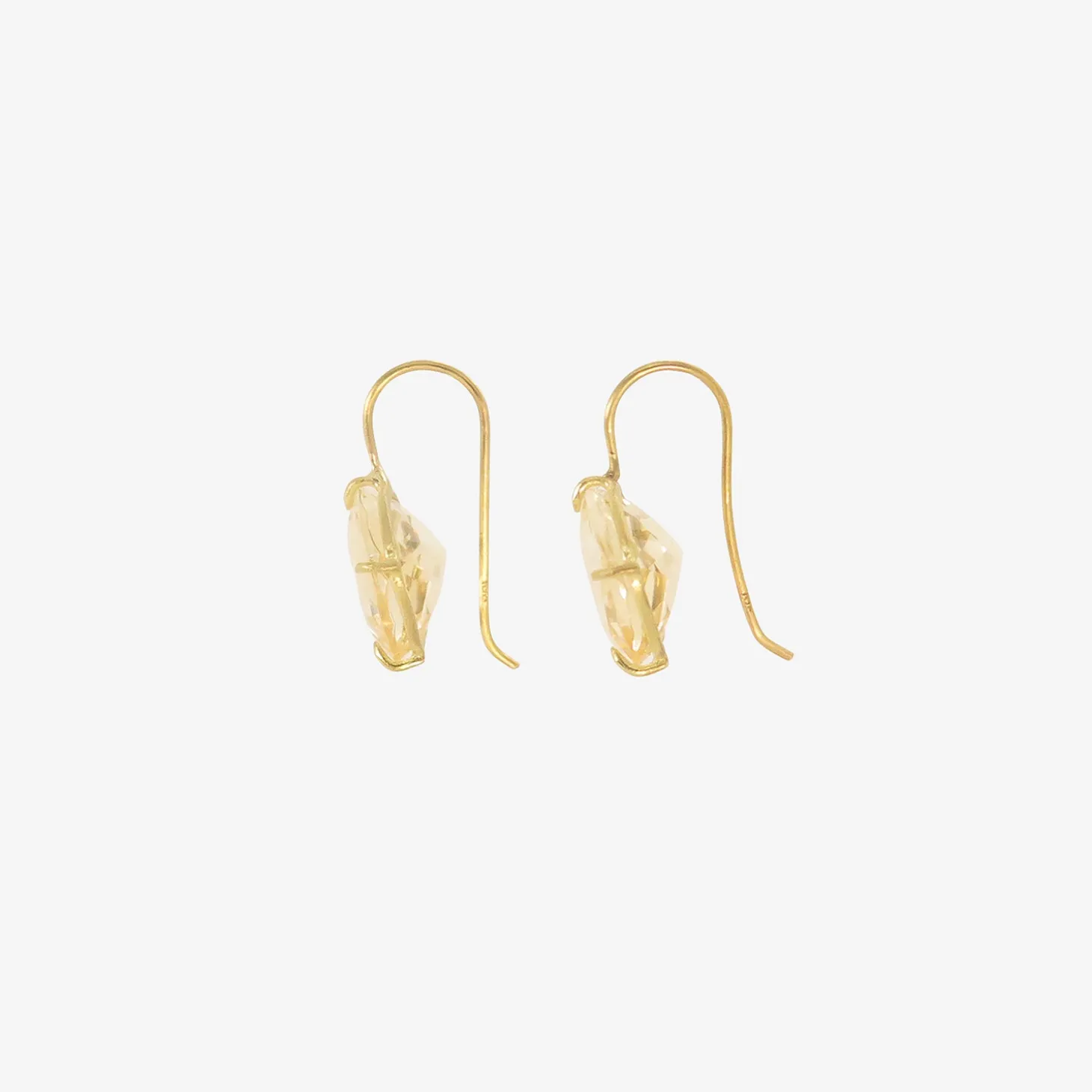18k & lemon citrine east / west petal earrings