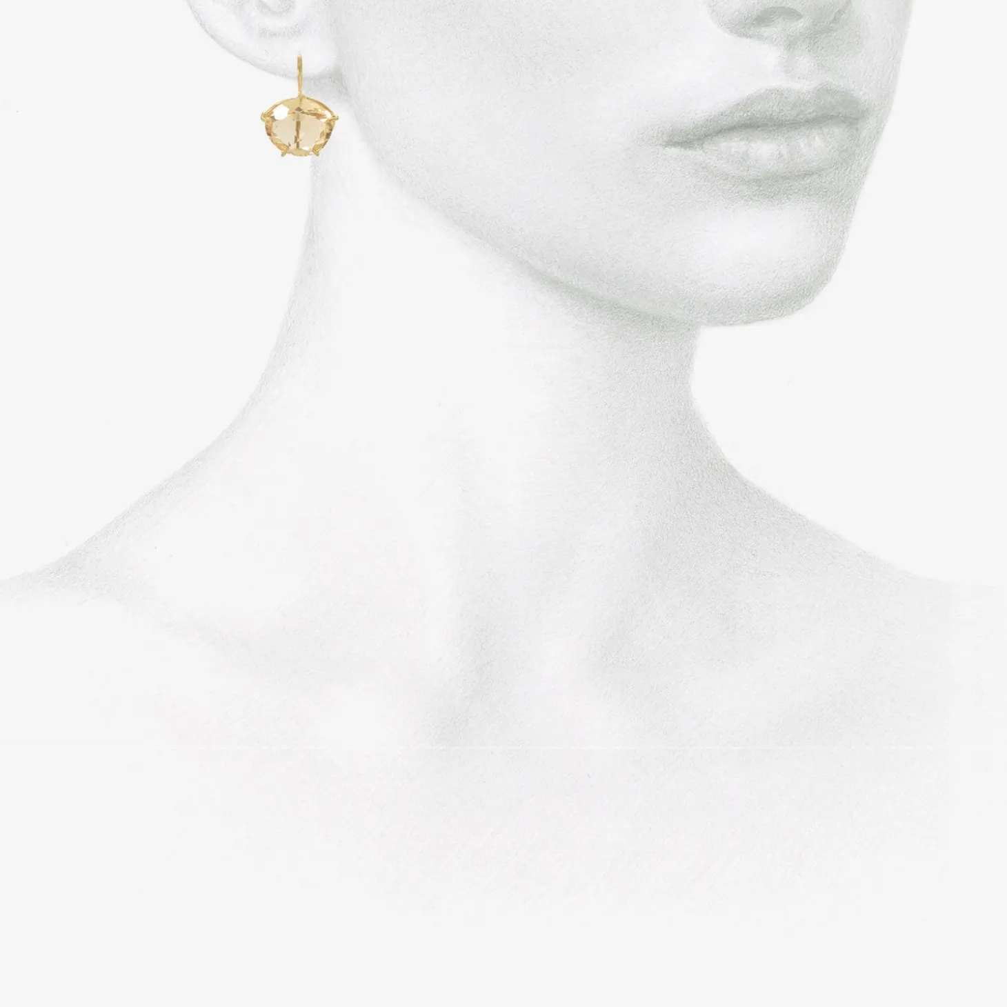 18k & lemon citrine east / west petal earrings