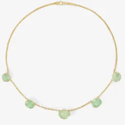 18k & light bright colombian emerald station necklace, 24.4ct