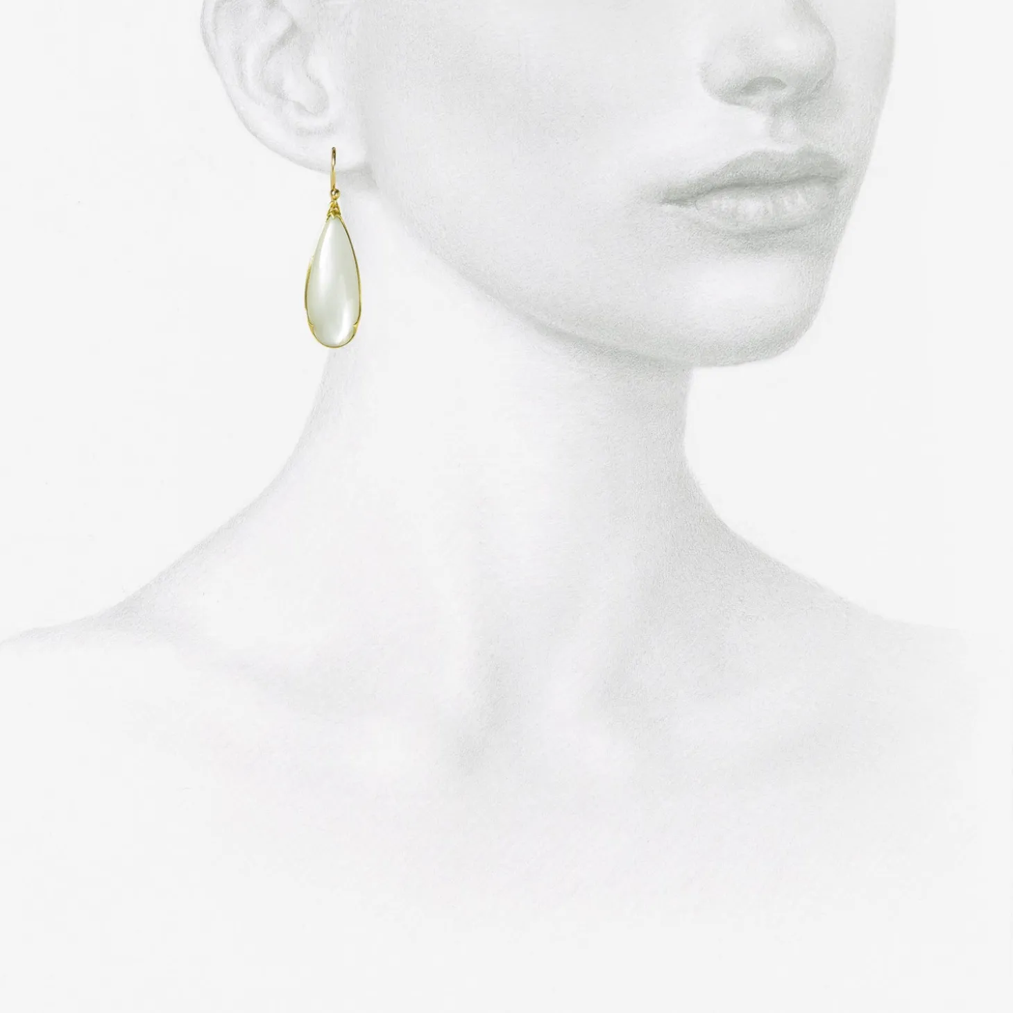 18k & long teardrop moonstone earrings