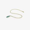 18k & long teardrop-shaped blue green tourmaline pendant, 4.26ct