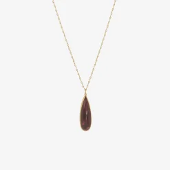 18k & long teardrop-shaped red tourmaline pendant, 15.12ct