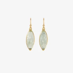 18k & marquis aquamarine earrings