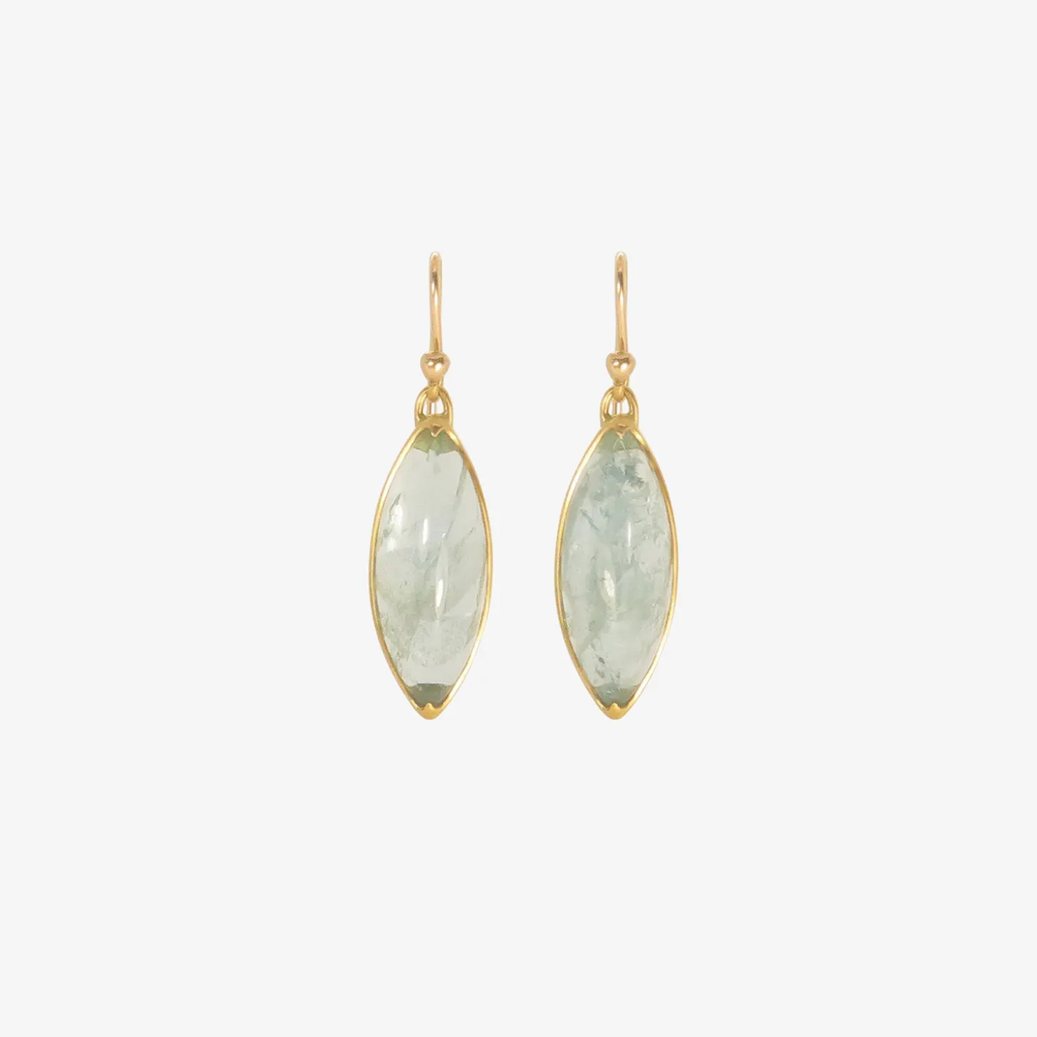18k & marquis aquamarine earrings