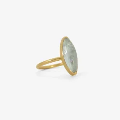 18k & marquis-shaped aquamarine ring, 2.44ct