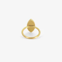 18k & marquis-shaped aquamarine over mother-of-pearl ring, 7.15ct