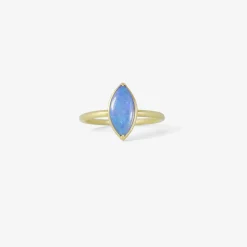 18k & marquis-shaped australian opal ring