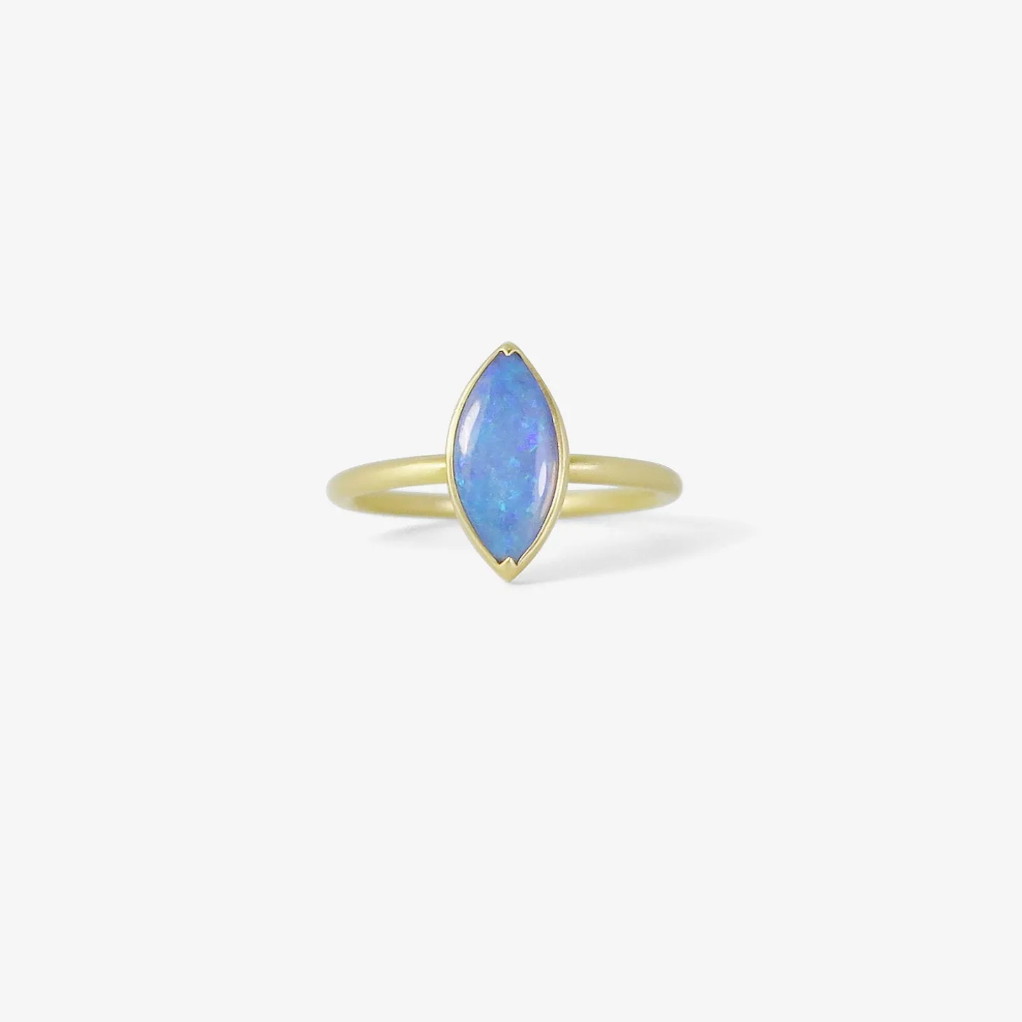 18k & marquis-shaped australian opal ring