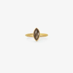18k & marquis-shaped brown star sapphire ring, 1.1ct