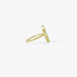 18k & marquis-shaped chrysoprase slab ring