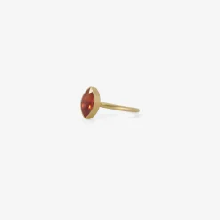 18k & marquis-shaped dark orange sapphire ring, .8ct