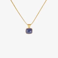 22k & medium cushion-shaped tanzanite pendant