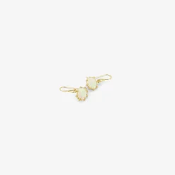 18k & mini oval opal east/west drop earrings