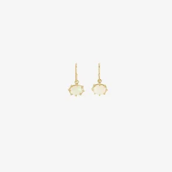 18k & mini oval opal east/west drop earrings