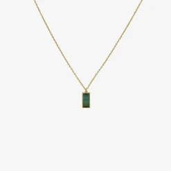 18k & mirror-cut blue green tourmaline pendant, 3.10ct
