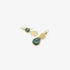 22k & mixed-shape blue green tourmaline klimt double drop earrings, 6.30ct