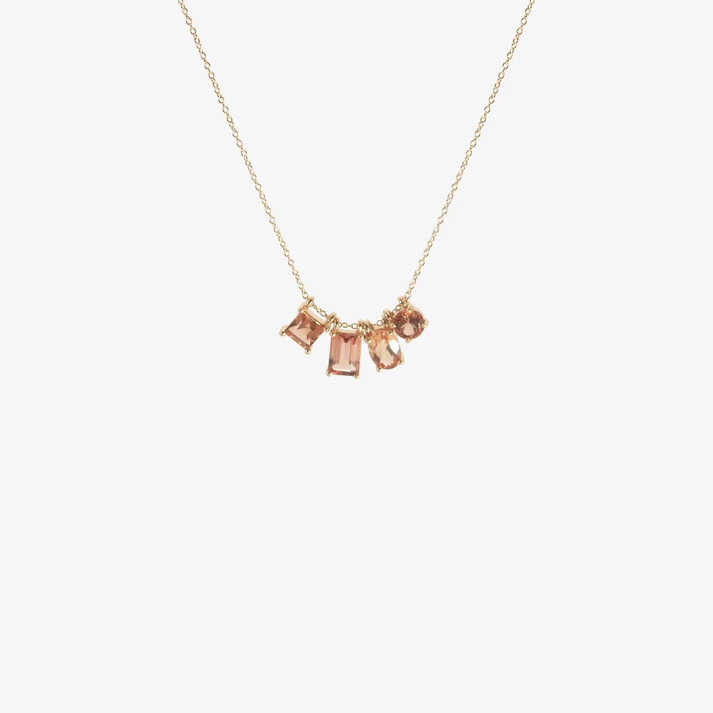 14k & mixed-shape imperial topaz & tourmaline story necklace