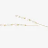 14k & moonstone bead chain earrings with white pearls