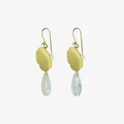 18k & moonstone scallop earrings