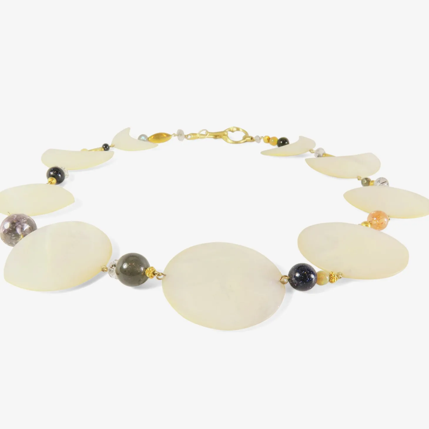 18k & mother-of-pearl phases of the moon necklace
