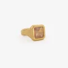 22k & octagonal peach sapphire ring, 6.33ct