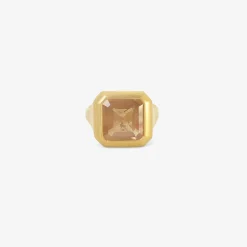 22k & octagonal peach sapphire ring, 6.33ct