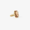 18k & octagonal peach tourmaline ring