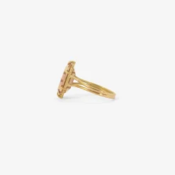18k & octagonal peach tourmaline ring
