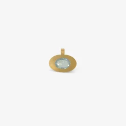 22k & oval aquamarine pendant