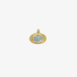 22k & oval aquamarine pendant