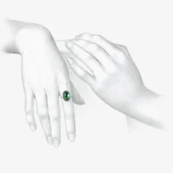 18k & oval blue green tourmaline ring, 14.9ct