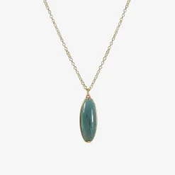 18k & oval blue tourmaline pendant