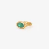 22k & oval buff-top colombian emerald ring, 2.98ct