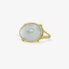 18k & oval cabochon aquamarine east/west ring