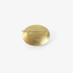 18k & oval cabochon aquamarine pin