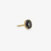 18k & oval cabochon dark blue sapphire ring, 4.78ct