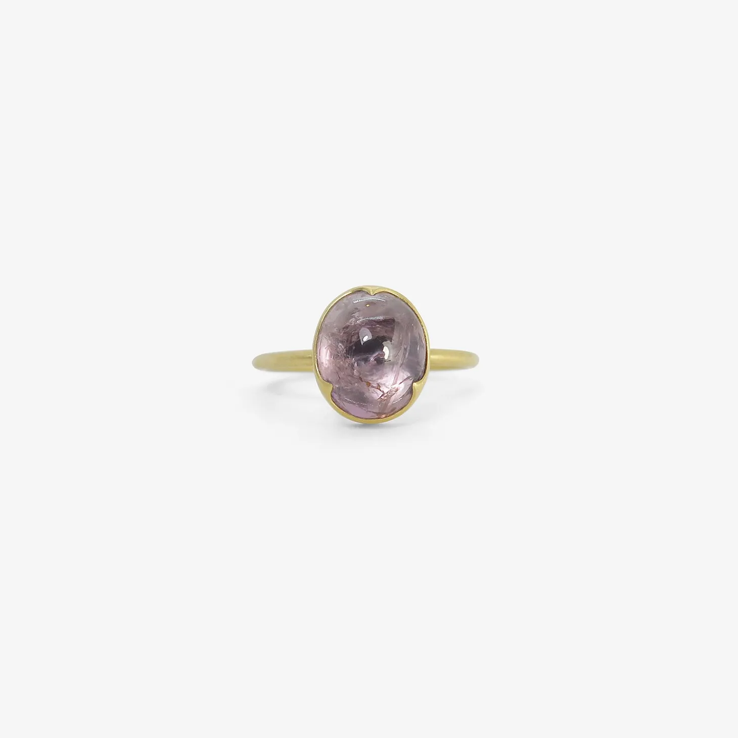 18k & oval cabochon pink sapphire ring, 5.04ct
