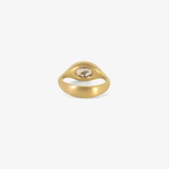 18k & oval checkered champagne diamond cast ring, 1.52ct
